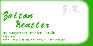 zoltan mentler business card