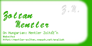 zoltan mentler business card